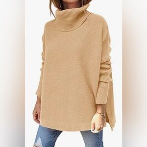 Lillusory Oversized Turtleneck Batwing Sleeve